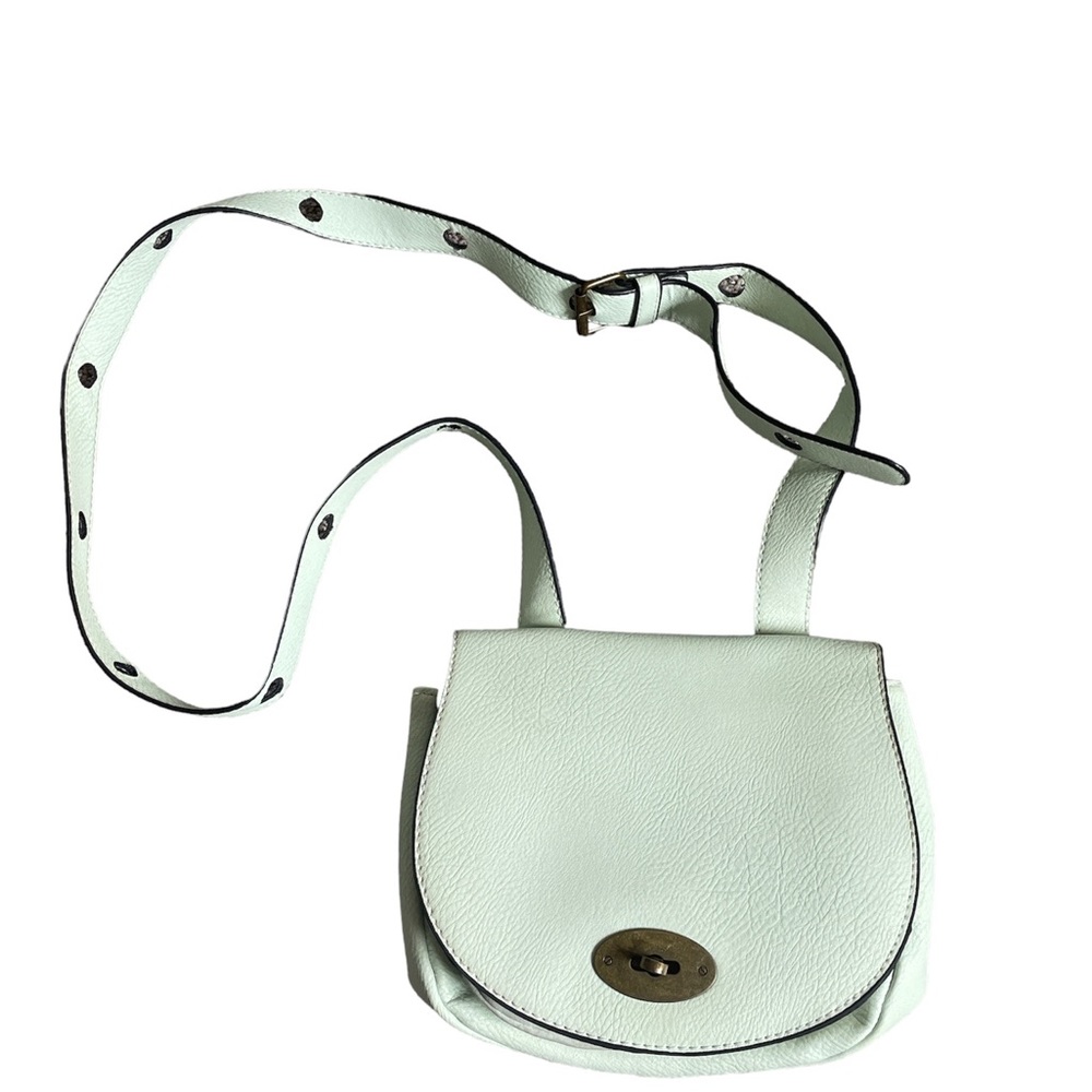 Mossimo Robins Egg Blue Faux Leather Crossbody Purse Adj. Strap EUC used 1x